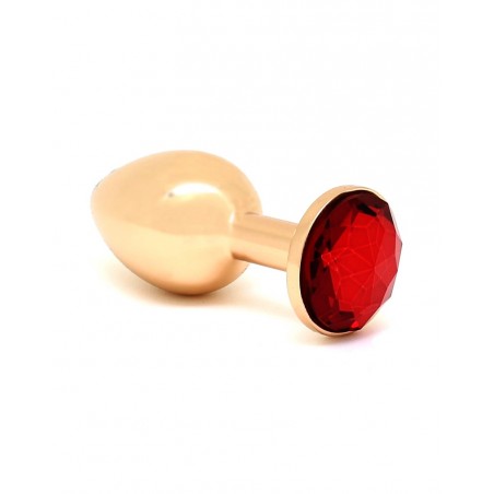 Plug Anal/Vaginale Métal - Oeuf - Bijou Unisexe - OR avec cristal - RIMBA