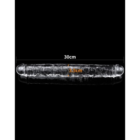Double Dildo - Gode Transparent - LoveToy - 30cm
