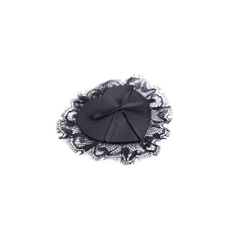 Cache-Tétons avec Dentelle Noirs x2