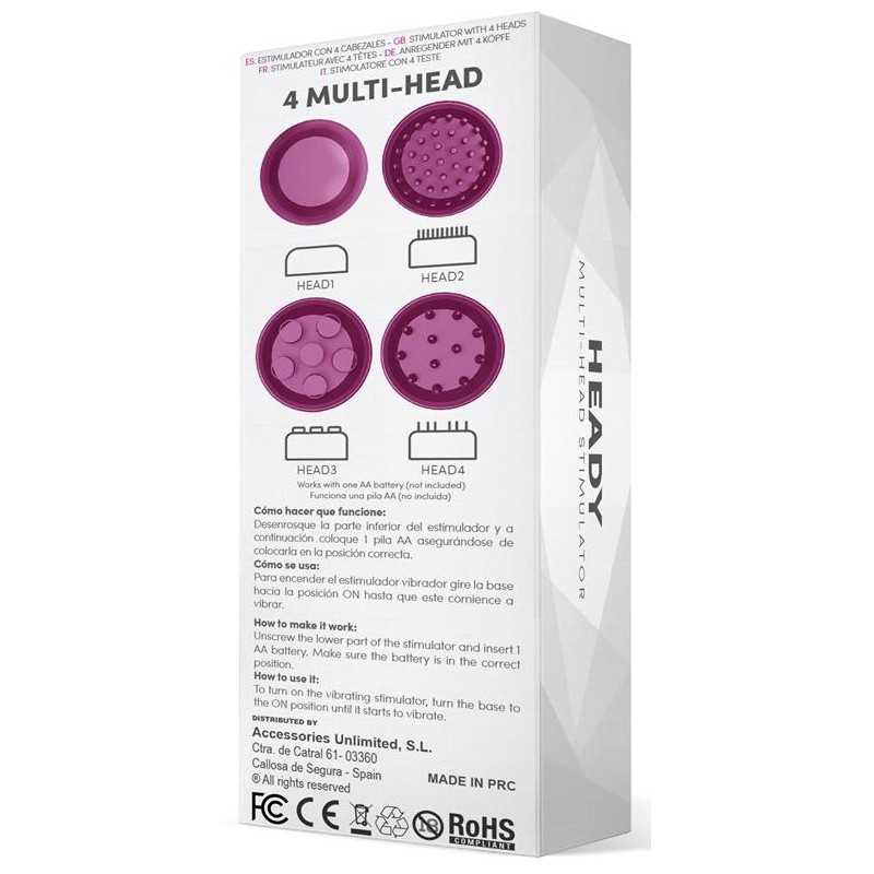Stimulateur vibrant 4 Têtes Heady Violet