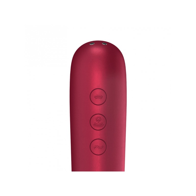 Stimulateur Connecté de clitoris + Vibromasseur Dual Love Rouge - SATISFYER