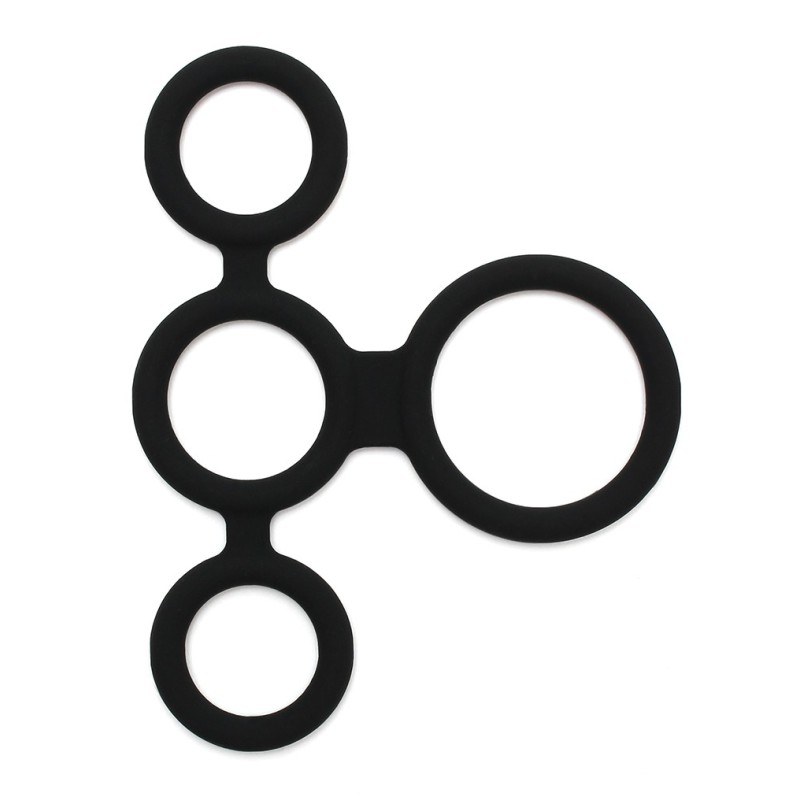 Cockring 4 anneaux - Noir - RIMBA