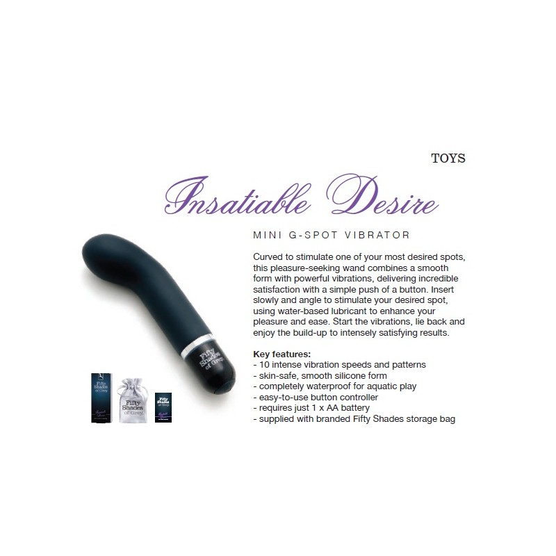 Mini Stimulateur de Point-G Collection Fifty Shade Of Grey - Insatiable Desire - 50 Nuances de Grey