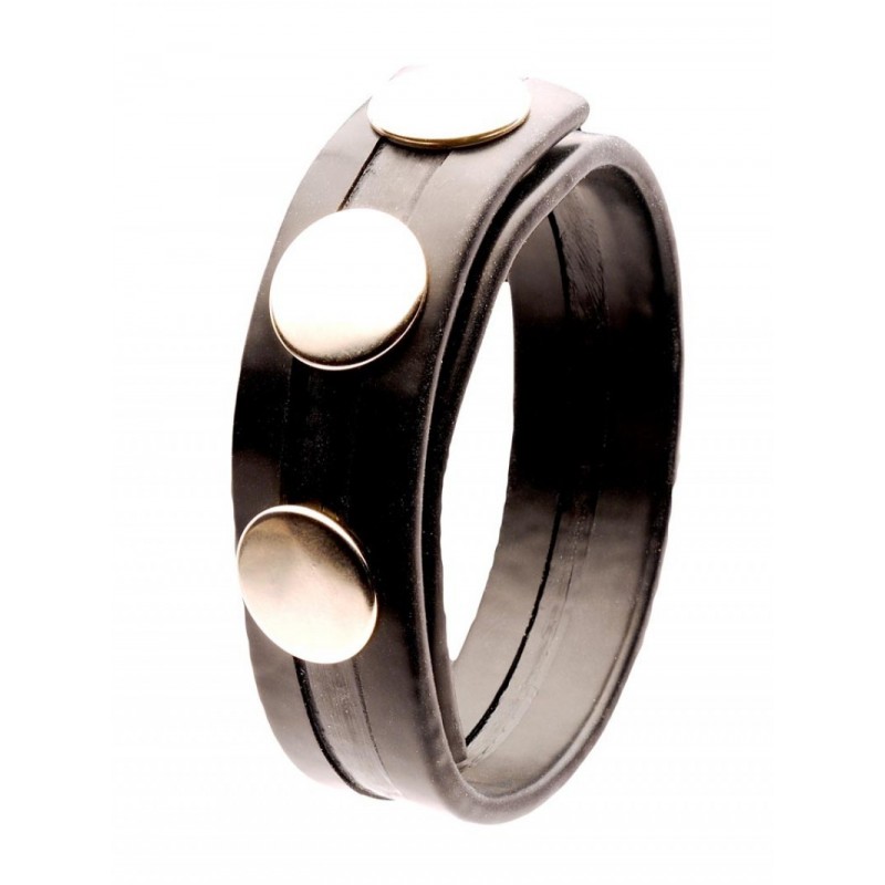 Cockring Rubber 3 snaps Noir