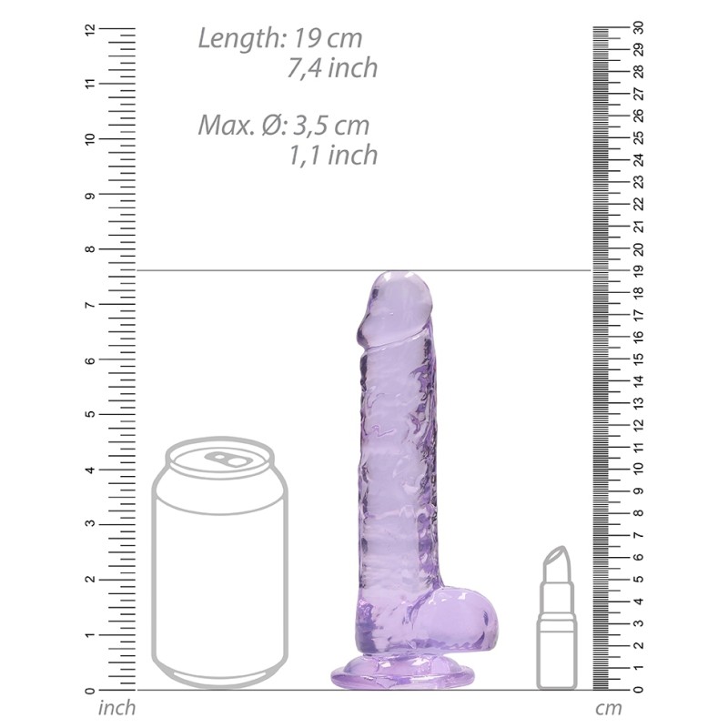 Gode Crystal Clear 14 x 3.5cm - Real Rock By Crystal - Violet
