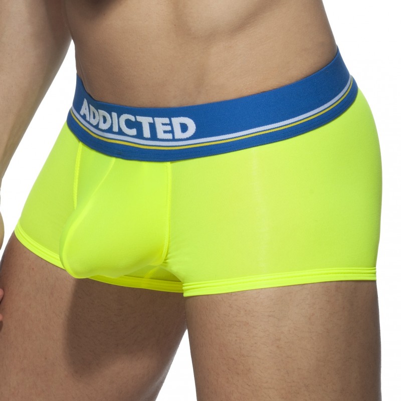 Boxer COCKRING C-THROUGH Jaune fluo - Addicted